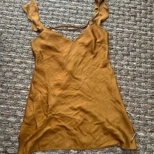 free people gold mini dress size small